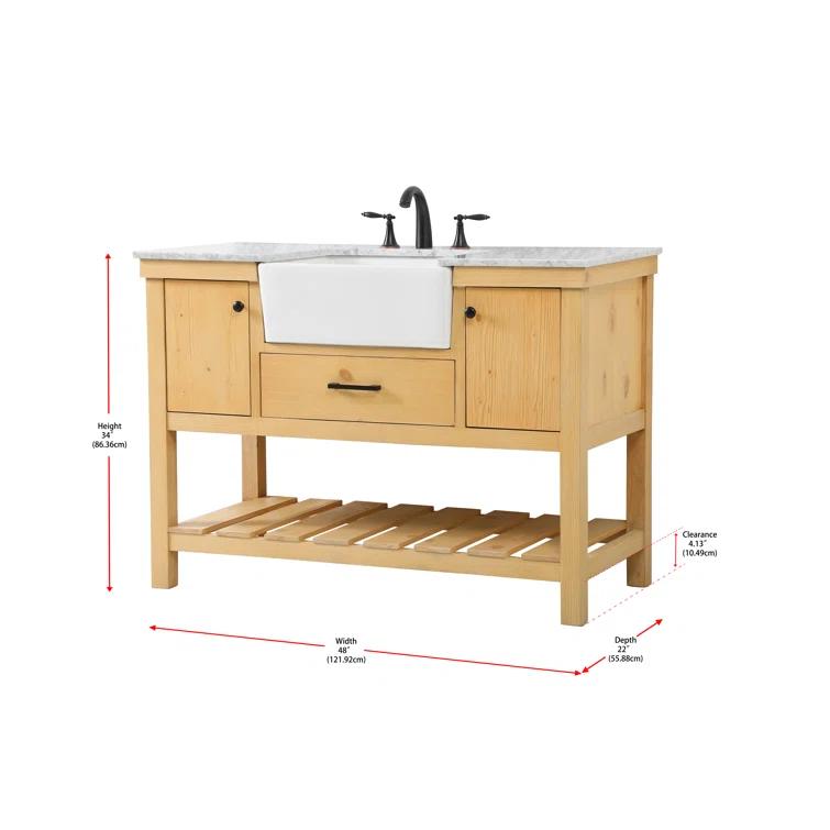 Pelaghia 48'' Single Bathroom Vanity with Marble Top