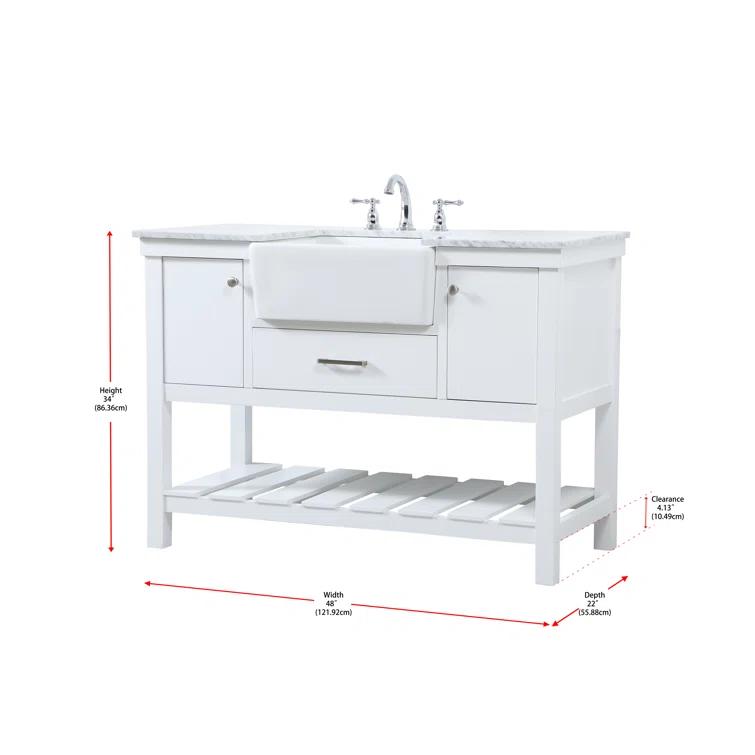 Pelaghia 48'' Single Bathroom Vanity with Marble Top