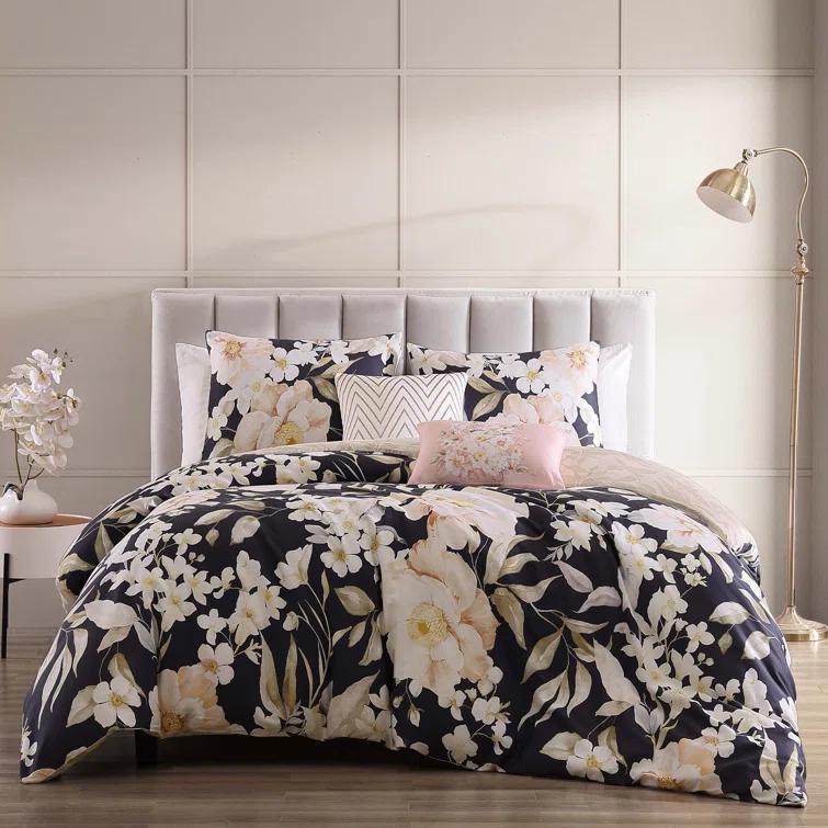 Bebejan Blossom Haven 100% Cotton Sateen 5 Piece Reversible Comforter Set