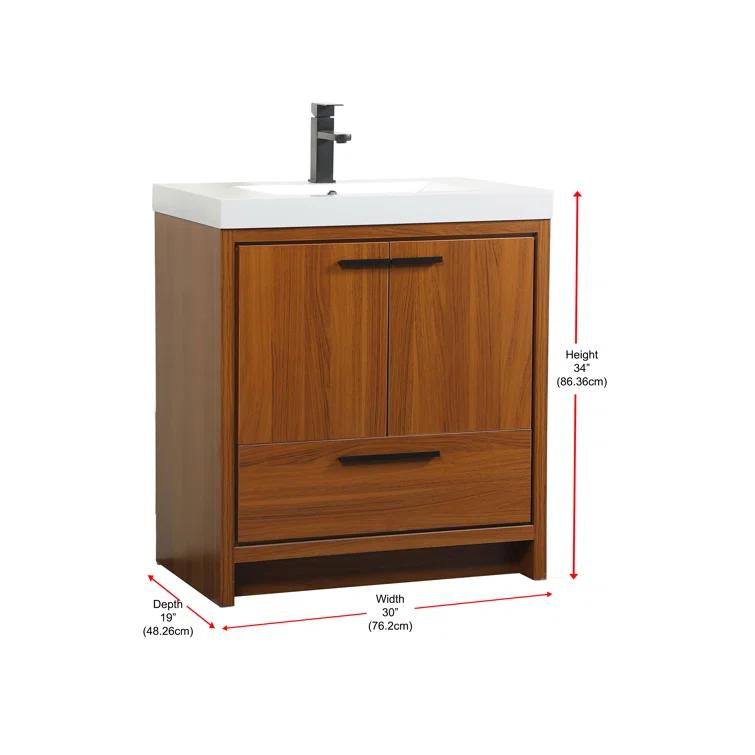 Southmead 30'' Single Bathroom Vanity with Resin Top