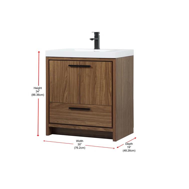 Mercury Row® Southmead 30'' Single Bathroom Vanity with Resin Top