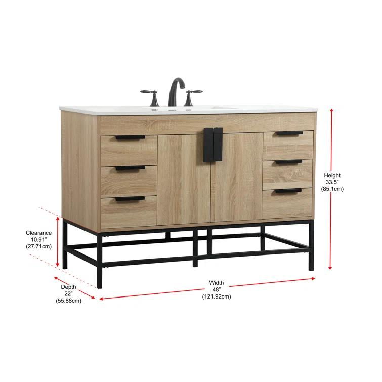 Corley 48'' Single Bathroom Vanity with Engineered Marble Top