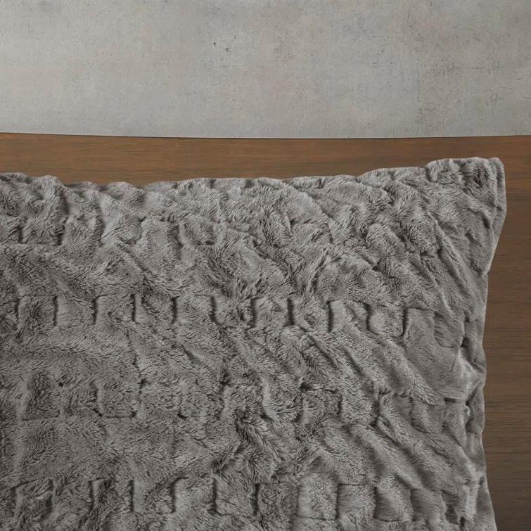 Almagul Ruched Fur Down Alternative Comforter Set