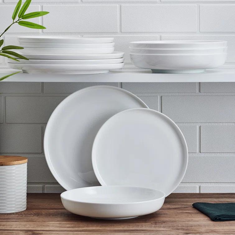 Mikasa Marion 12-Piece Lightweight Chip-Resistant Bone China Dinnerware Set, Service for 4