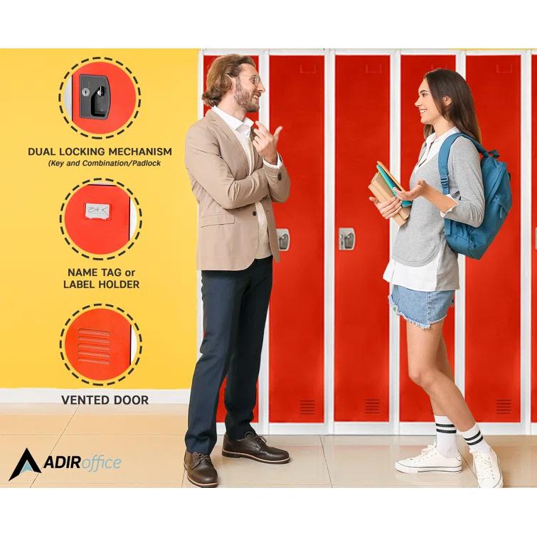 12'' Wide Steel 1-Tier School and Gym Locker (Set of 4)