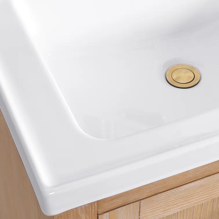 Gela 23.6'' Free-standing Single Bathroom Vanity with Ceramic Vanity Top