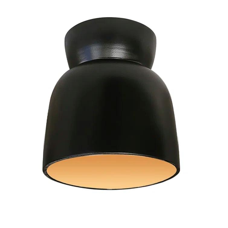 Carbon Matte Black Ceramic LED Outdoor Flush Mount Light