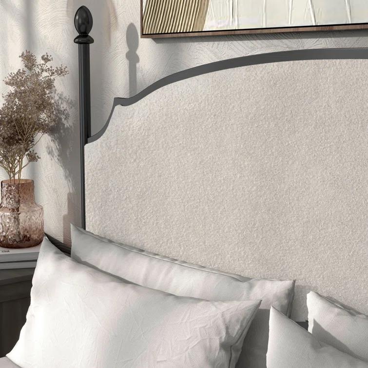 Upholstered Metal Four Poster Bed