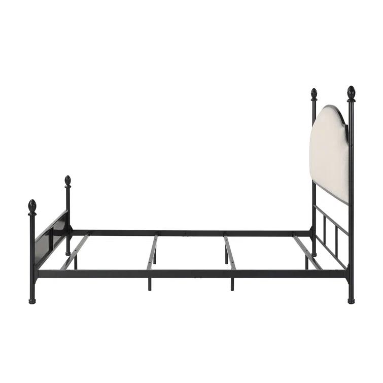 Upholstered Metal Four Poster Bed