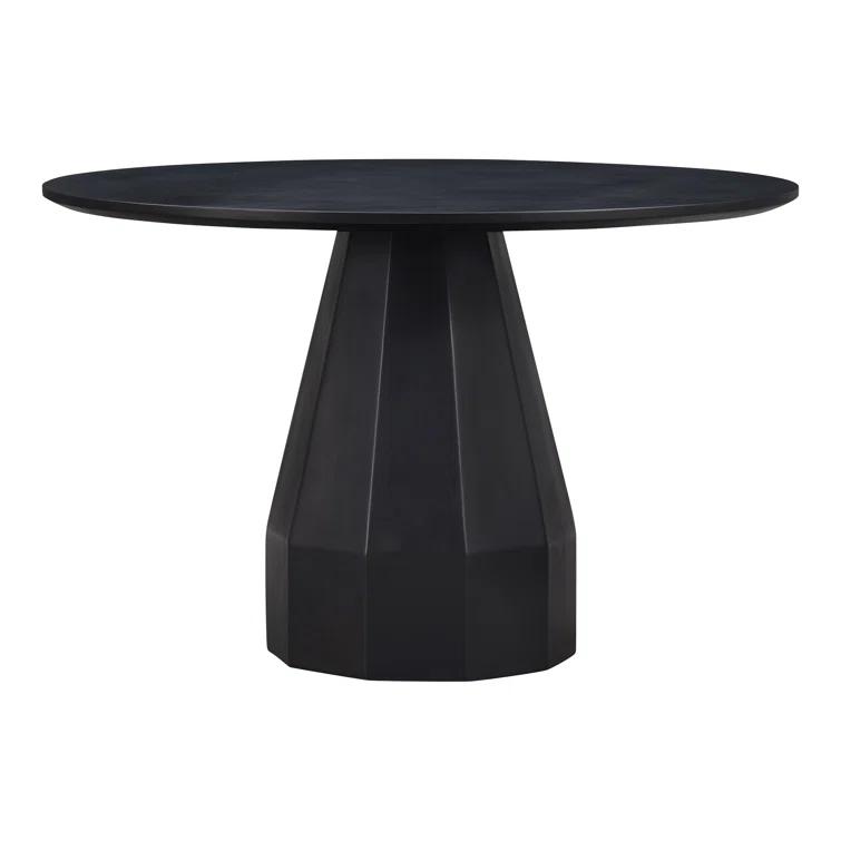 Templo Black Concrete Round Outdoor Dining Table