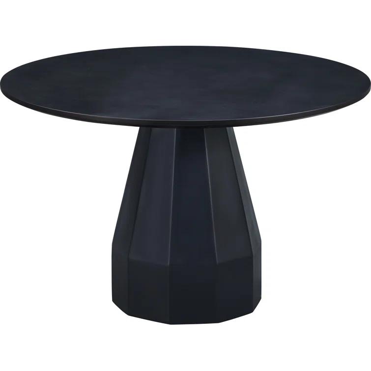 Templo Black Concrete Round Outdoor Dining Table