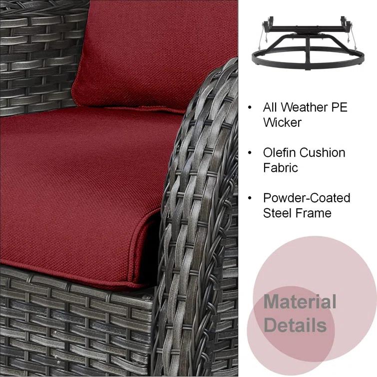 Carolina Outdoor Wicker Swivel Glide Chair with Cushions