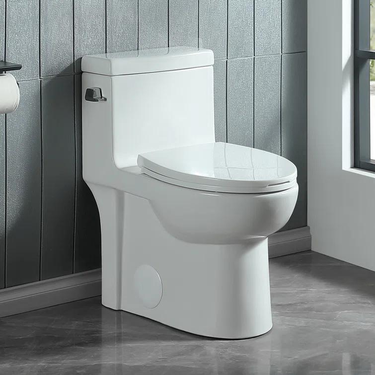 ABRUZZO 1.28 GPF Elongated Comfort Height One-Piece Toilet Floor Mounted (Seat Included), White