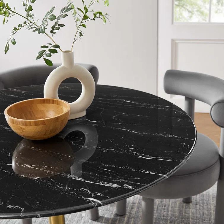 Modway Lippa Bar Table, Artificial Marble Round Top, by Modway | Wayfair