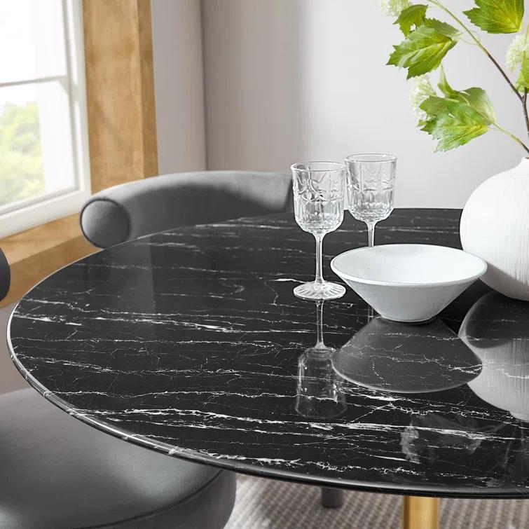 Modway Lippa Bar Table, Artificial Marble Round Top, by Modway | Wayfair