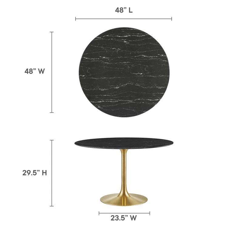 Modway Lippa Bar Table, Artificial Marble Round Top, by Modway | Wayfair
