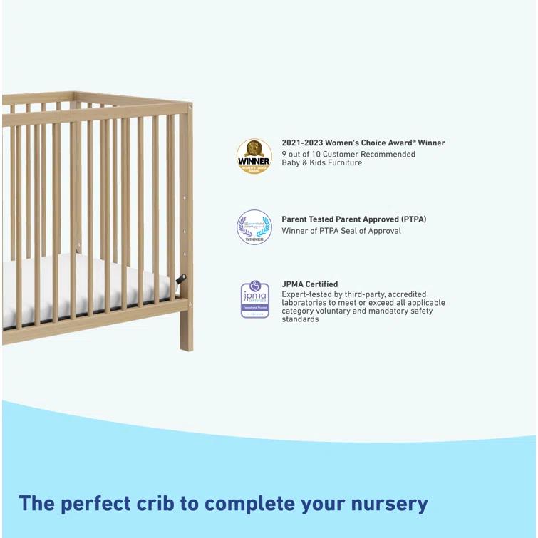 Teddi 4-in-1 Mini Convertible Crib with Mattress