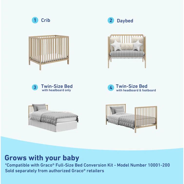 Teddi 4-in-1 Mini Convertible Crib with Mattress