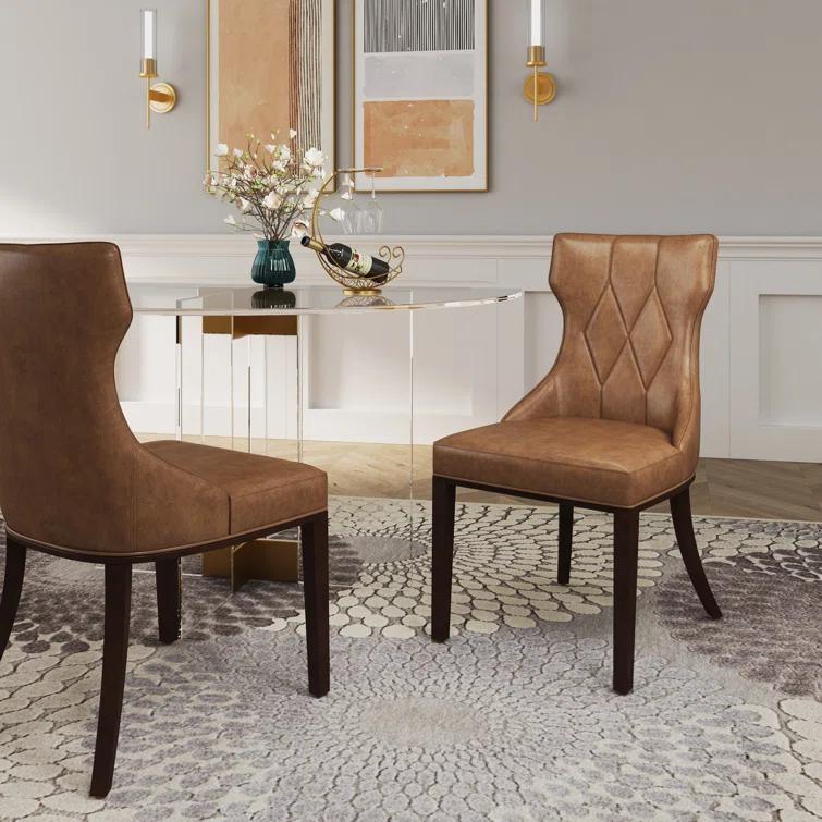 Reine Upholstered Wing Back Side chair (Set of 2)