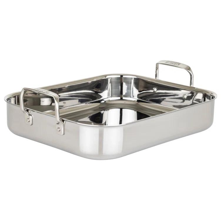 Viking ® 3-Ply Stainless Steel Roasting Pan with Rack and Thermometer Set