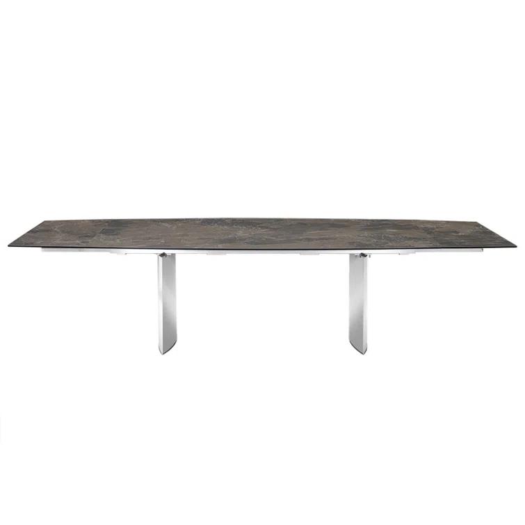 Casabianca Furniture Extendable Metal Base Dining Table