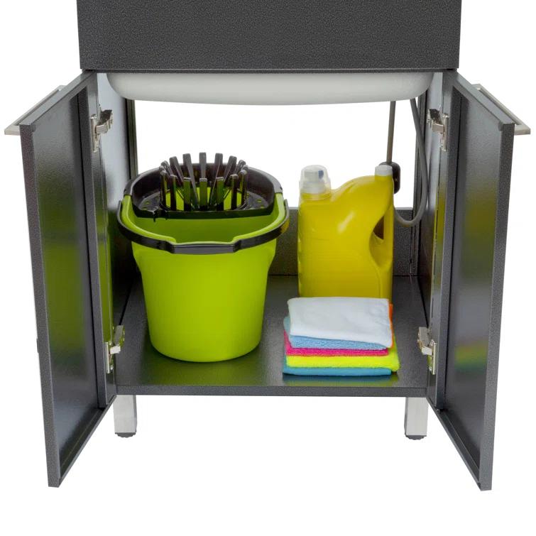All-In-One 24.1" L x 21.3" W Free Standing Laundry Sink with Faucet