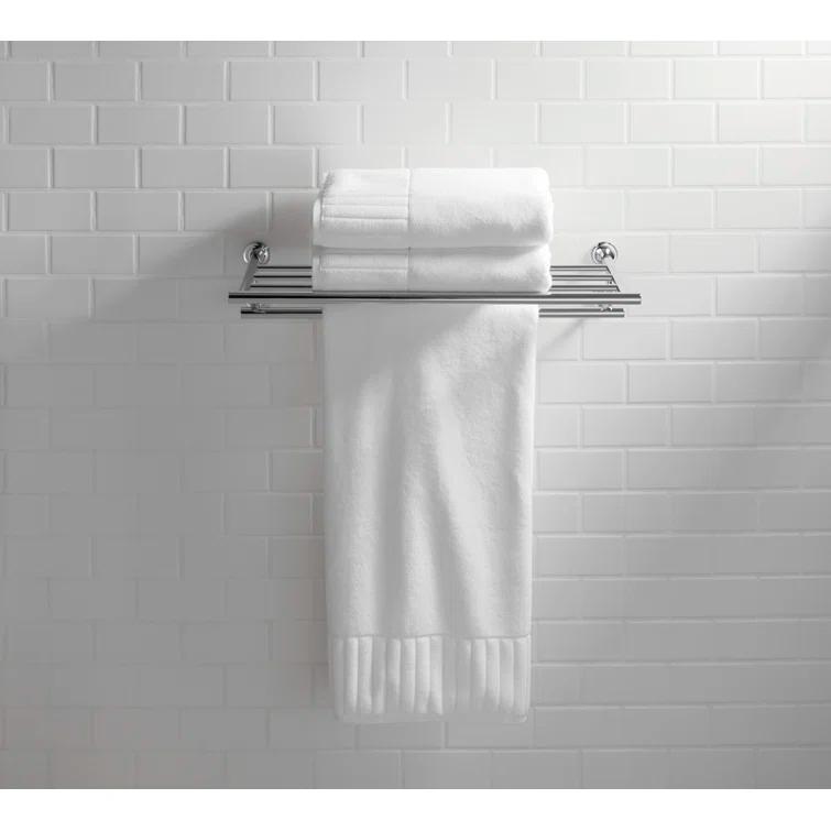 Purist® 24" Hotelier Metal Wall-Mount Bathroom Shelf, Towel Holder