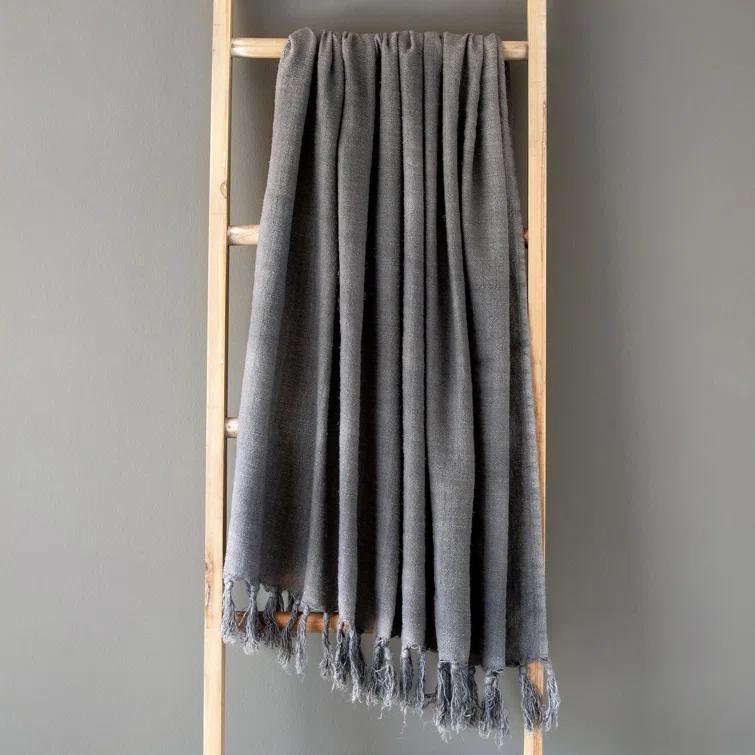 Park Hill Collection Washed Linen Throw, Faded Coral | Perigold