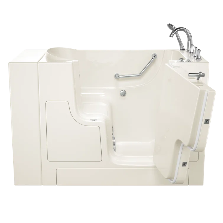 52'' x 30'' Walk-in Whirlpool Fiberglass Bathtub with Faucet