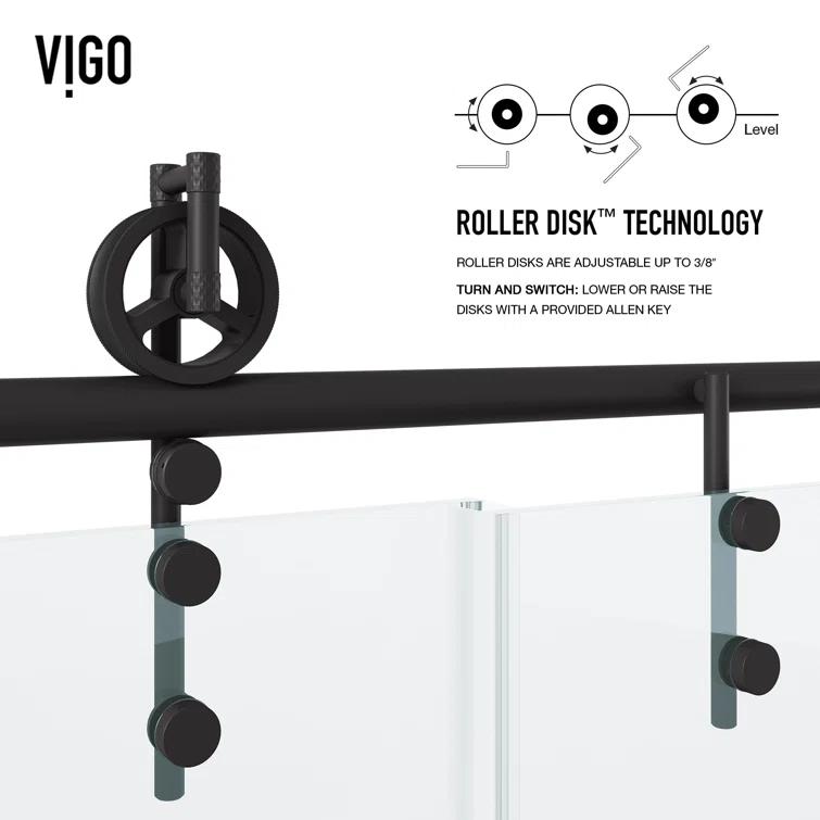 Hamilton 56-60" W x 78" H Sliding Frameless Shower Door with 3/8" Clear Glass