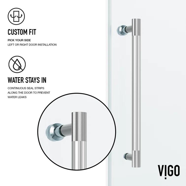 Hamilton 56-60" W x 78" H Sliding Frameless Shower Door with 3/8" Clear Glass