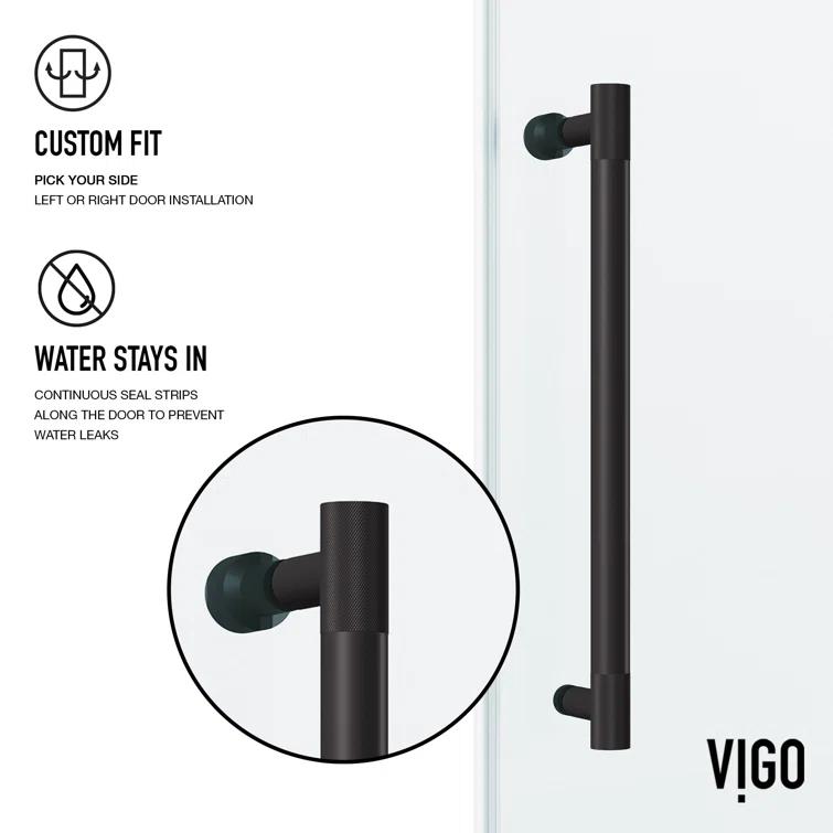 Hamilton 56-60" W x 78" H Sliding Frameless Shower Door with 3/8" Clear Glass