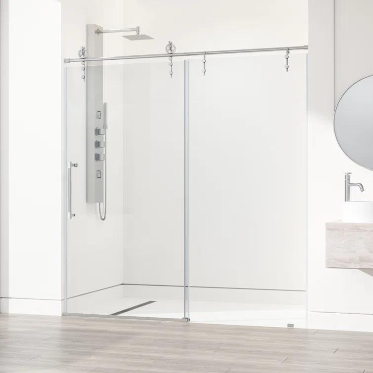 Hamilton 56-60" W x 78" H Sliding Frameless Shower Door with 3/8" Clear Glass
