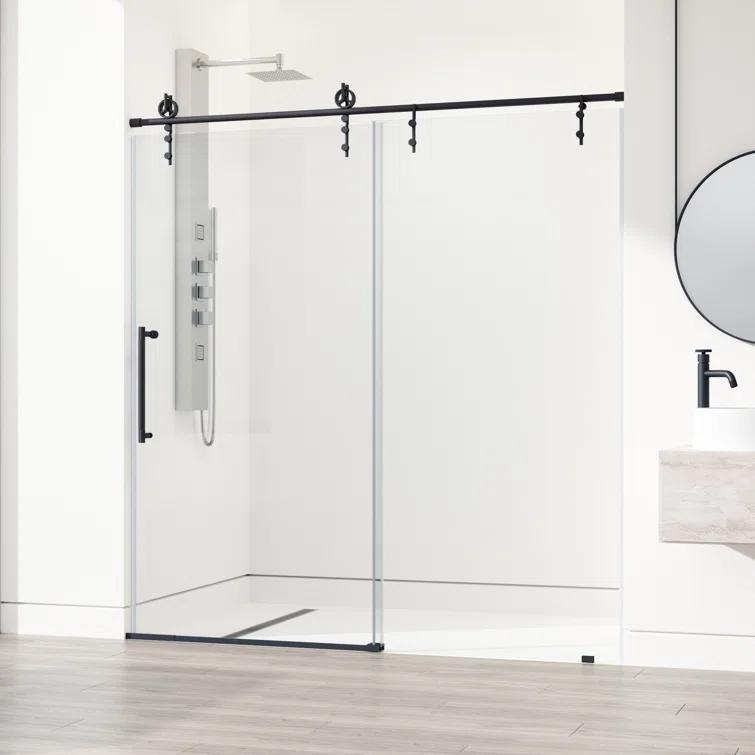 Hamilton 56-60" W x 78" H Sliding Frameless Shower Door with 3/8" Clear Glass