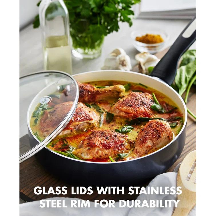 GreenPan GreenPan Rio Healthy Ceramic Nonstick 16 Piece Cookware Pots and Pans Set, PFAS-Free, Dishwasher Safe