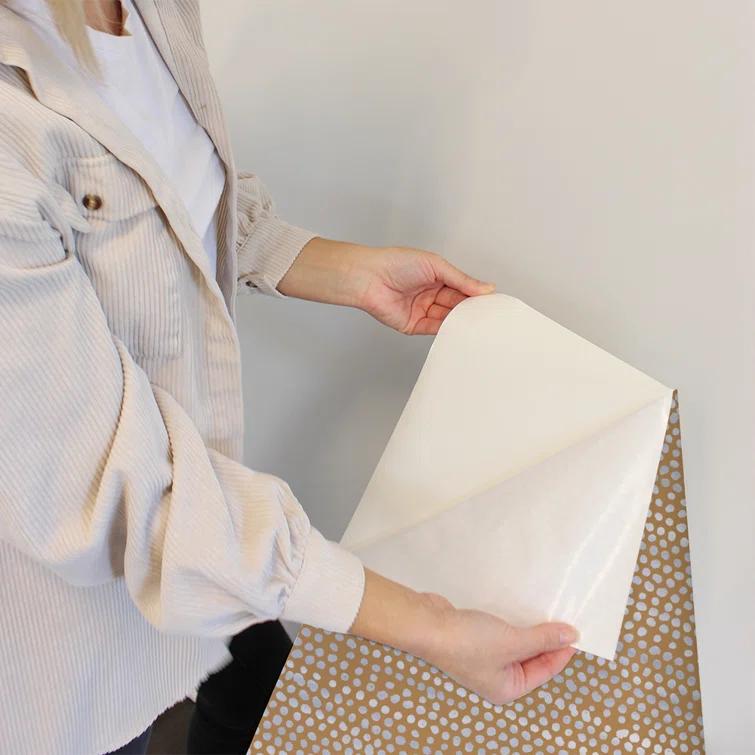 Tempaper & Co. Moire Dots Removable Peel and Stick Wallpaper, Toasted Turmeric Dots, 28 sq. ft.: Vinyl, Self-Adhesive, Modern Decor