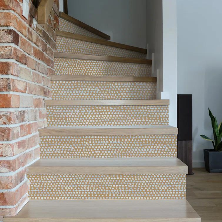 Tempaper & Co. Moire Dots Removable Peel and Stick Wallpaper, Toasted Turmeric Dots, 28 sq. ft.: Vinyl, Self-Adhesive, Modern Decor