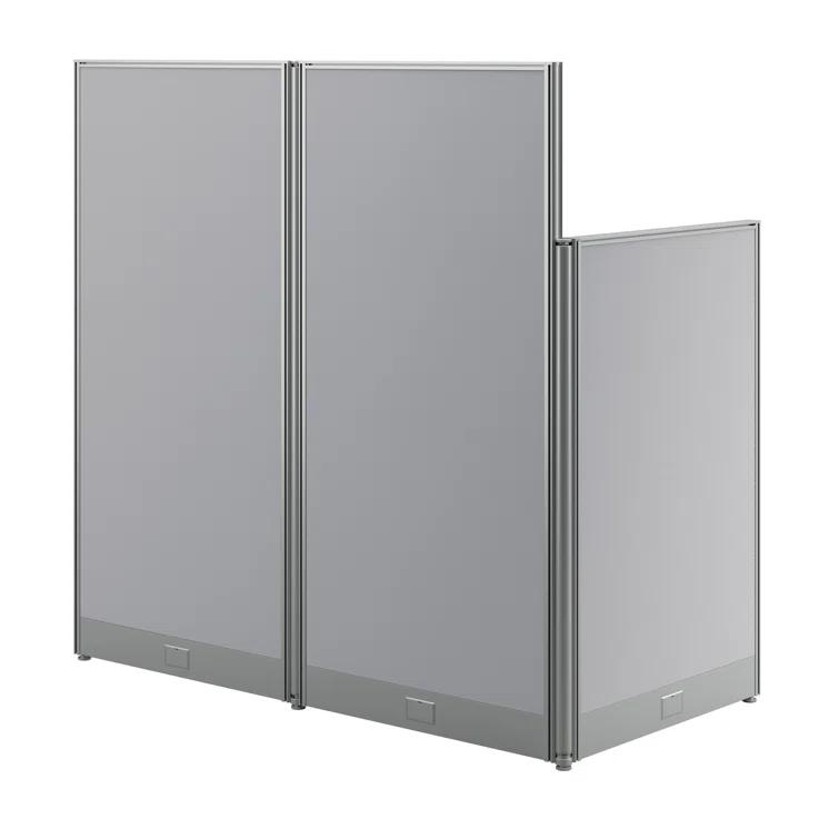 Office In An Hour L-Shaped 1 Person Cubicle with Cable Management