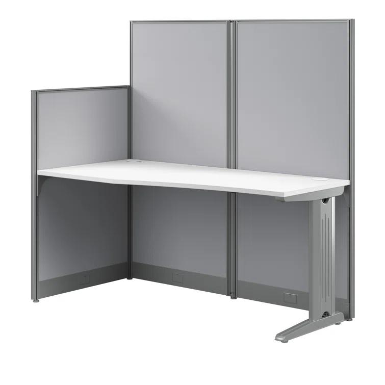 Office In An Hour L-Shaped 1 Person Cubicle with Cable Management