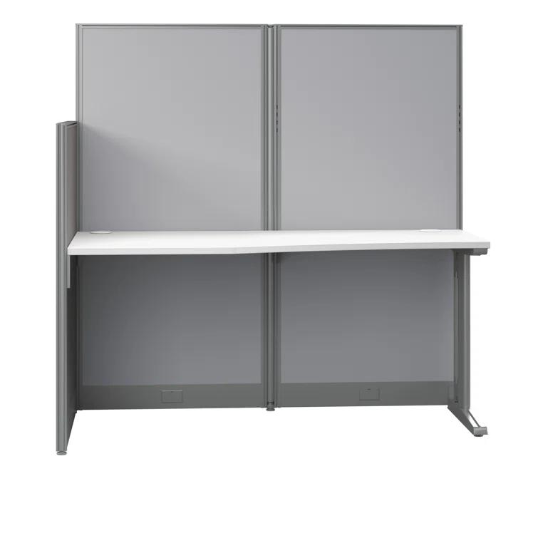 Office In An Hour L-Shaped 1 Person Cubicle with Cable Management