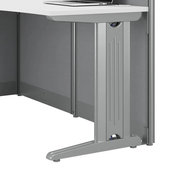 Office In An Hour L-Shaped 1 Person Cubicle with Cable Management