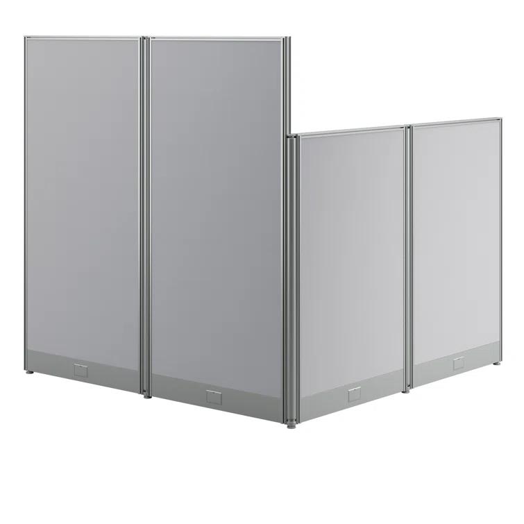 Office In An Hour L-Shaped 1 Person Cubicle with Cable Management
