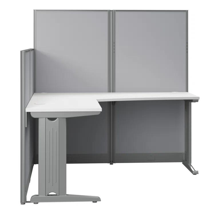 Office In An Hour L-Shaped 1 Person Cubicle with Cable Management