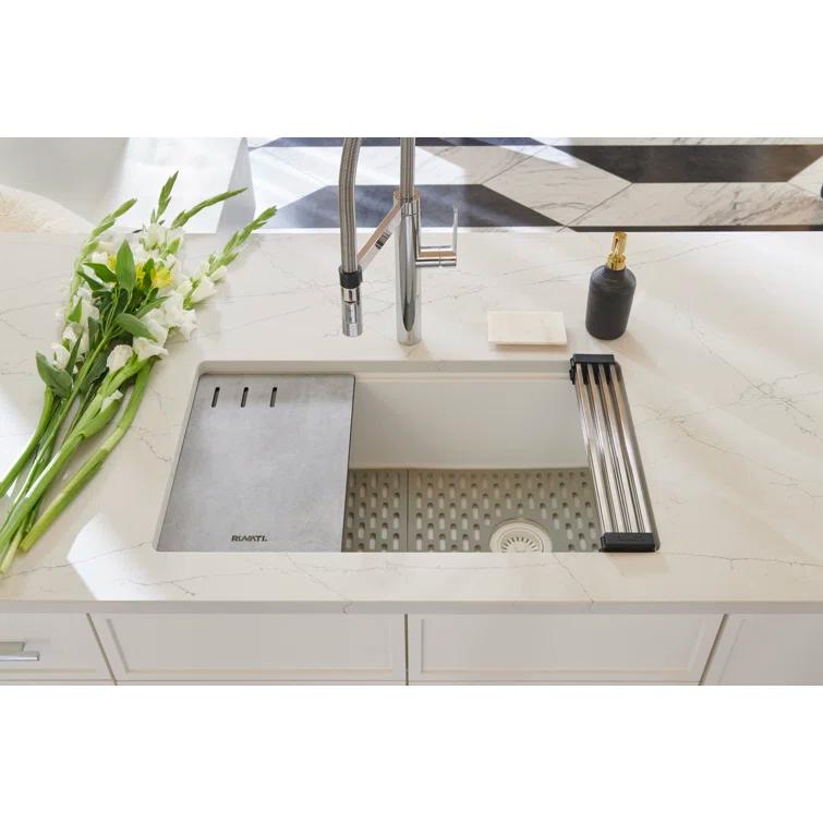 Ruvati 33-inch Undermount Workstation Granite Composite Kitchen Sink