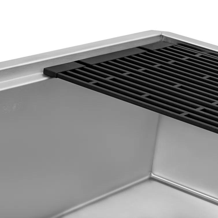 Ruvati 27-inch Workstation Slope Bottom Offset Drain Undermount 16 Gauge Kitchen Sink