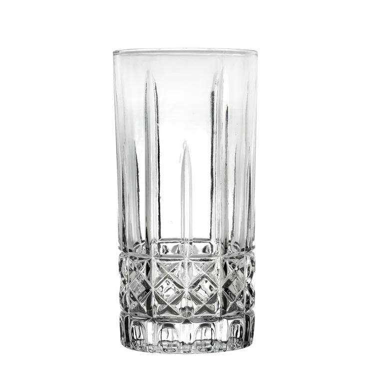 Lorren Home Trends Lorren Home Trends Tall 12 Ounce Drinking Glass-Textured Cut Glass (Set of 6)