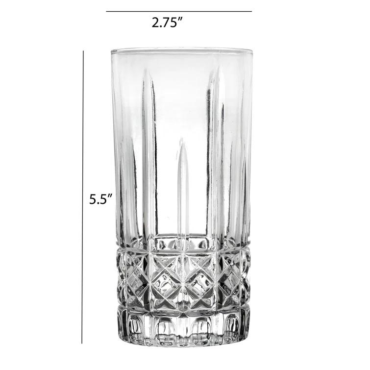 Lorren Home Trends Lorren Home Trends Tall 12 Ounce Drinking Glass-Textured Cut Glass (Set of 6)