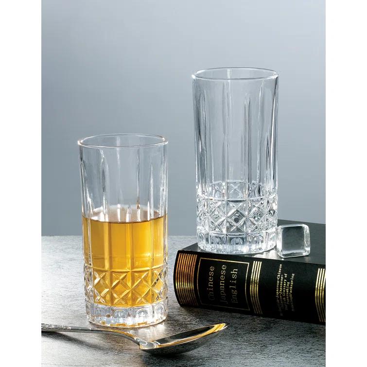 Lorren Home Trends Lorren Home Trends Tall 12 Ounce Drinking Glass-Textured Cut Glass (Set of 6)