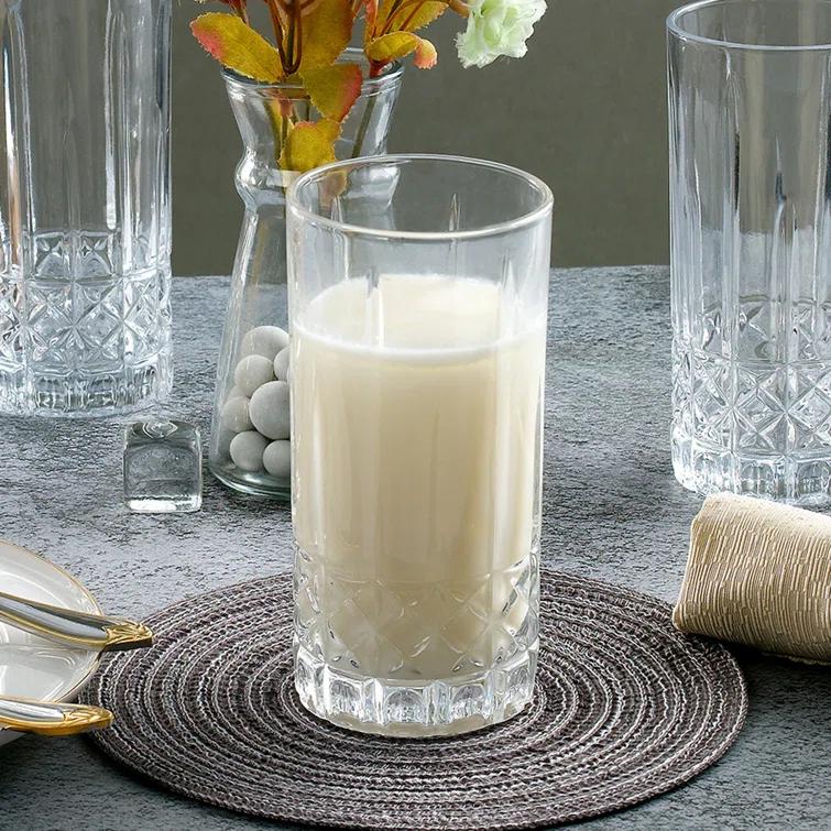 Lorren Home Trends Lorren Home Trends Tall 12 Ounce Drinking Glass-Textured Cut Glass (Set of 6)
