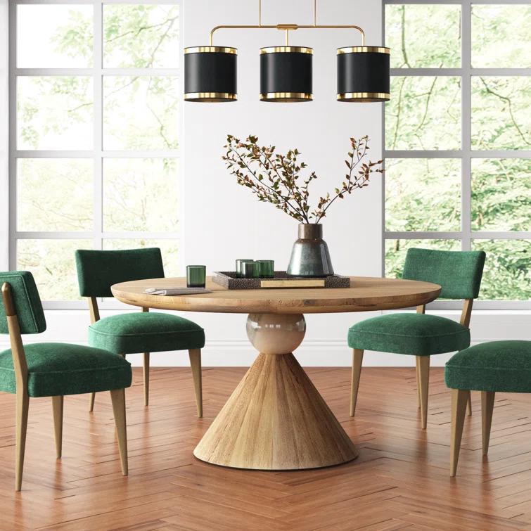 Jasmine Round Dining Table - Natural/Blush Marble